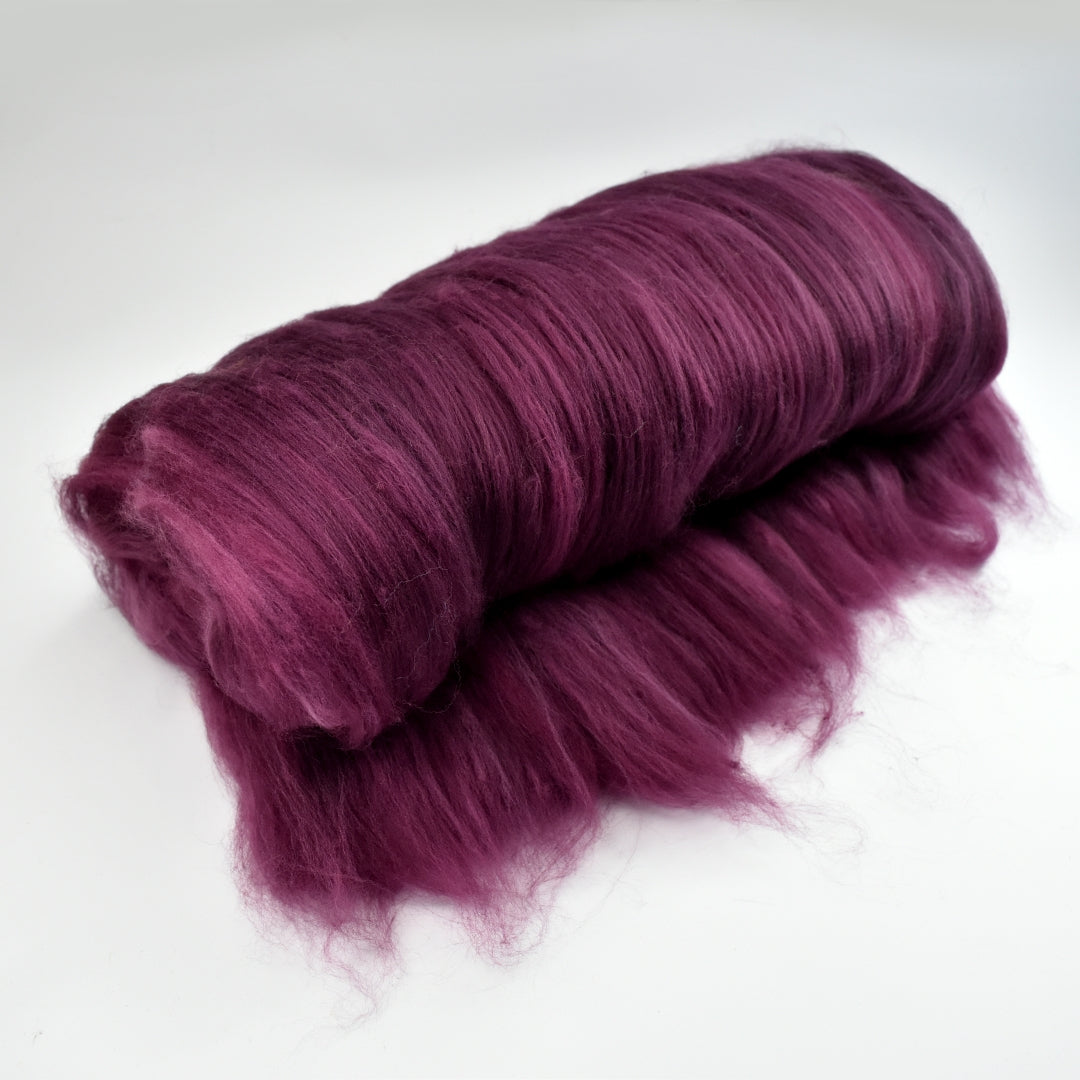Tasmanian Merino Wool Carded Batts Hand Dyed Ruby| Merino Wool Batts | Sally Ridgway | Shop Wool, Felt and Fibre Online