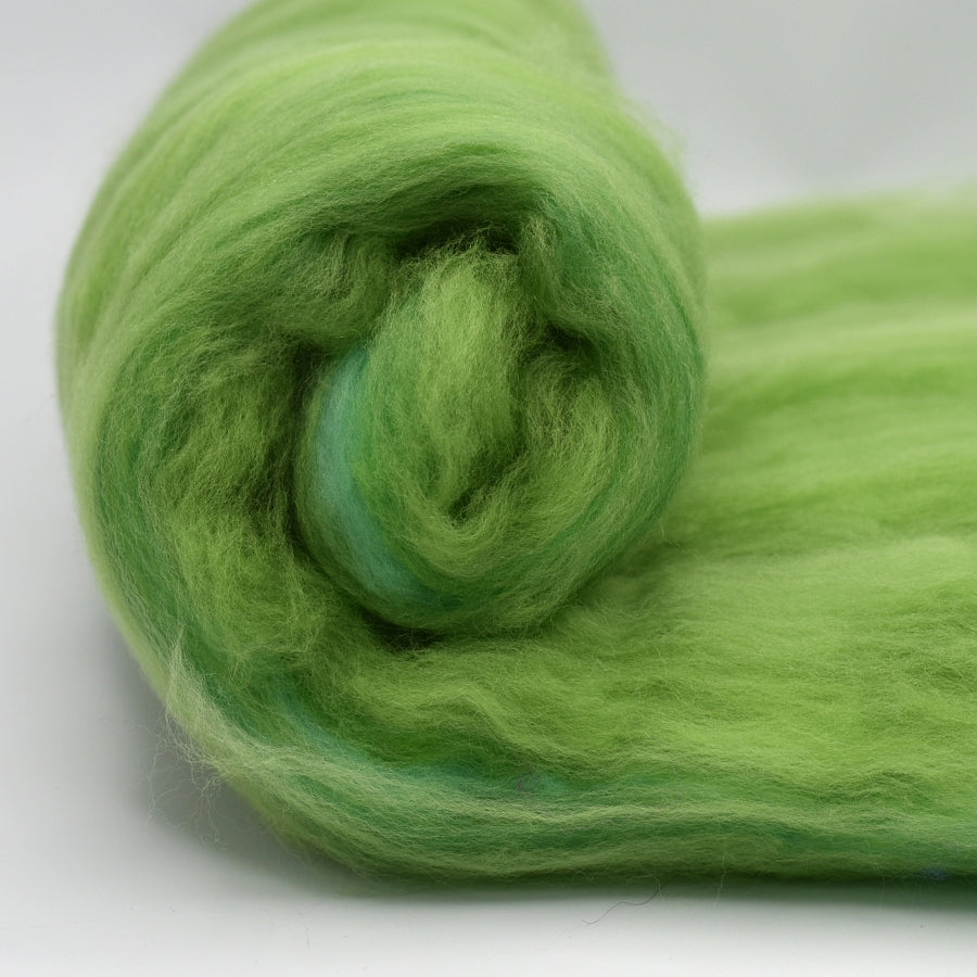 Tasmanian Merino Wool Carded Batts Hand Dyed Spring Green 13158| Merino Wool Batts | Sally Ridgway | Shop Wool, Felt and Fibre Online