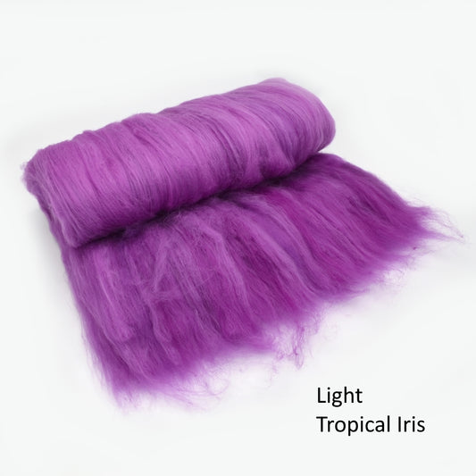 Tasmanian Merino Wool Carded Batts Hand Dyed Tropical Iris| Merino Wool Batts | Sally Ridgway | Shop Wool, Felt and Fibre Online