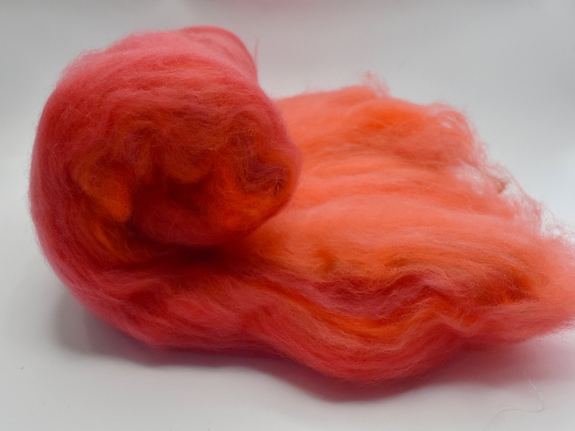 Tasmanian Merino Wool Carded Batts Hand Dyed Variegated Red Orange| Merino Wool Batts | Sally Ridgway | Shop Wool, Felt and Fibre Online