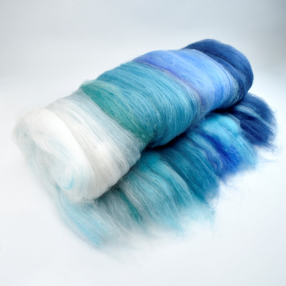 Tasmanian Merino Wool Carded Batts Mixed Colours-Merino Wool Batts-1-Batt 1 Blues-Sally Ridgway Designs in Felt &amp; Fibre