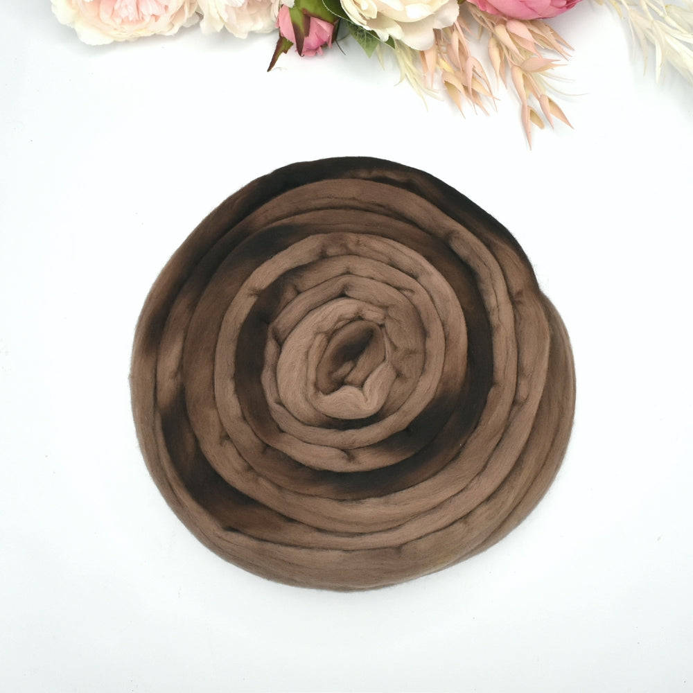 Tasmanian Merino Wool Combed Top Hand Dyed Milk Chocolate| Merino wool tops | Sally Ridgway | Shop Wool, Felt and Fibre Online