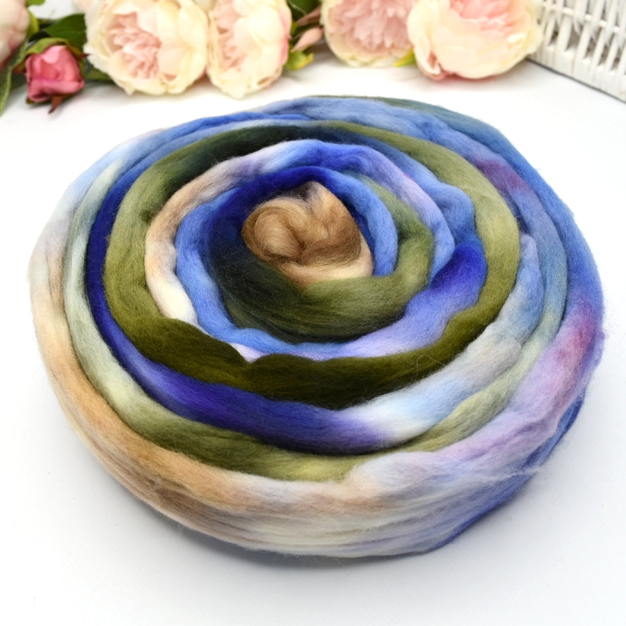 Tasmanian Merino Wool Combed Top Hand Dyed Lilly Pond| Merino wool tops | Sally Ridgway | Shop Wool, Felt and Fibre Online