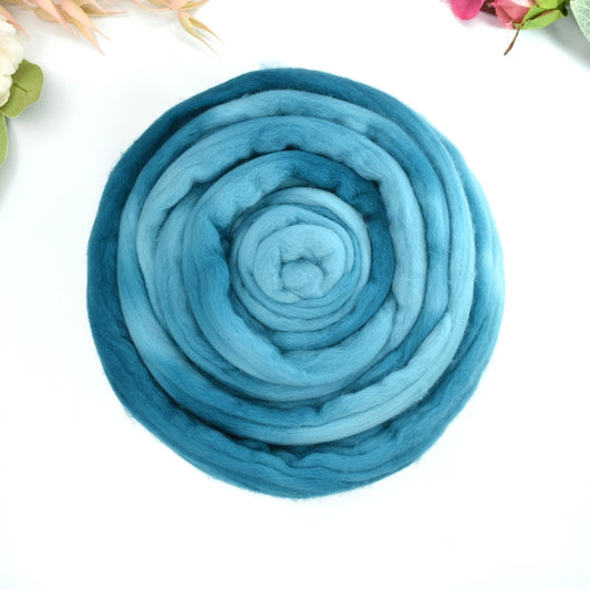 Tasmanian Merino Wool Combed Top Hand Dyed Ocean| Merino wool tops | Sally Ridgway | Shop Wool, Felt and Fibre Online