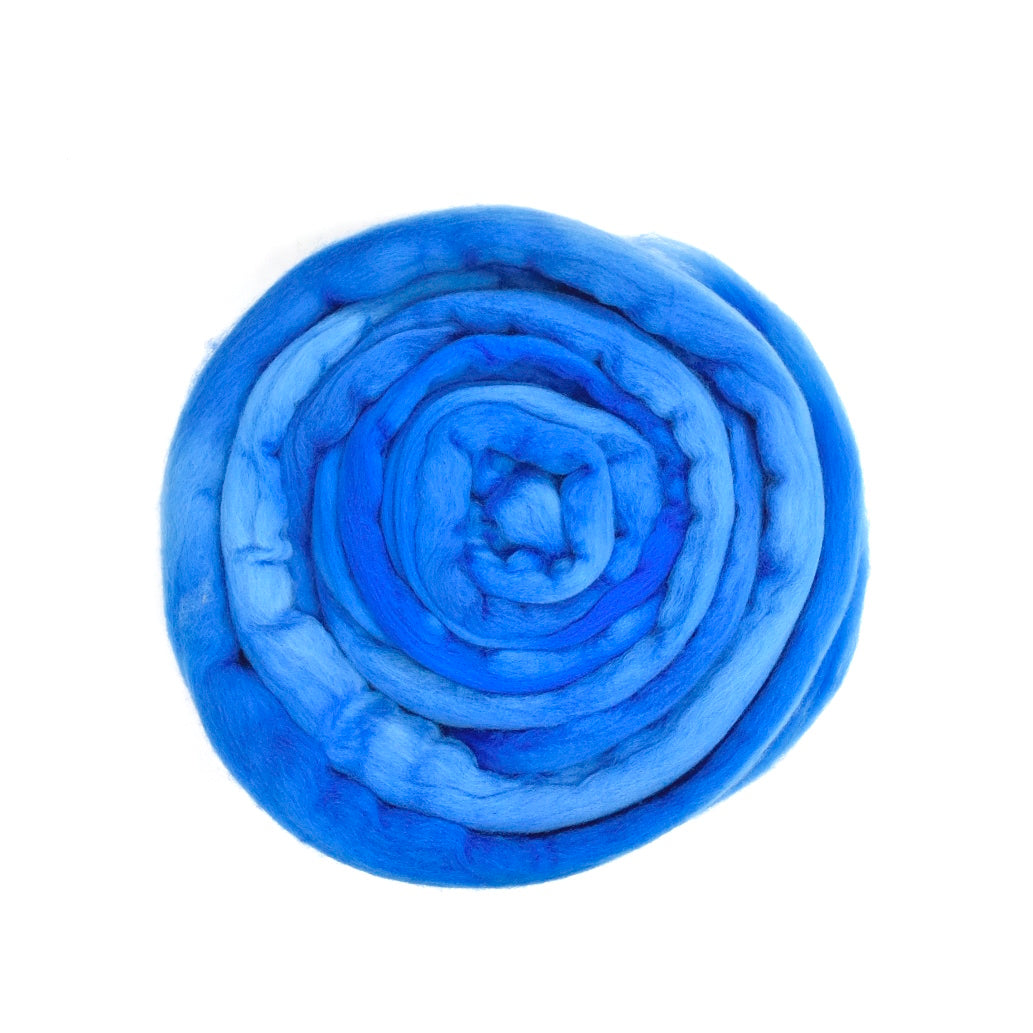 Tasmanian Merino Wool Combed Top Hand Dyed Royal Fair - Sally Ridgway Designs in Felt &amp; Fibre - Australia