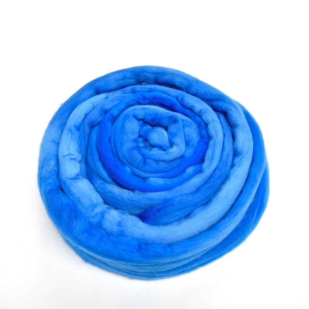 Tasmanian Merino Wool Combed Top Hand Dyed Royal Fair - Sally Ridgway Designs in Felt &amp; Fibre - Australia