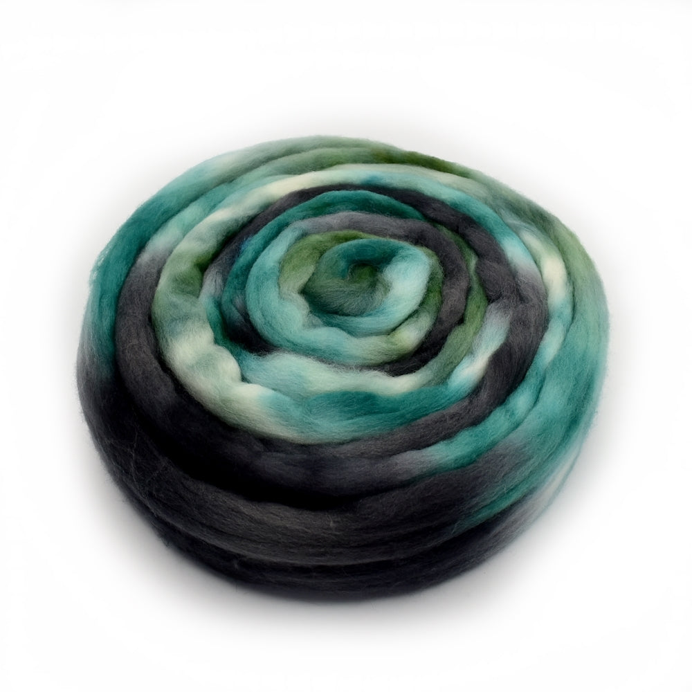 Tasmanian Merino Wool Combed Top Hand Dyed Scorched Teal| Merino wool tops | Sally Ridgway | Shop Wool, Felt and Fibre Online