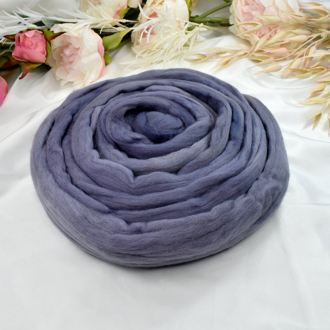 Tasmanian Merino Wool Combed Top Hand Dyed Storm Clouds| Merino wool tops | Sally Ridgway | Shop Wool, Felt and Fibre Online