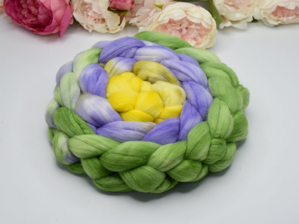 Tasmanian Merino Wool Combed Top (Roving) Iris Flower 200g| Merino wool tops | Sally Ridgway | Shop Wool, Felt and Fibre Online