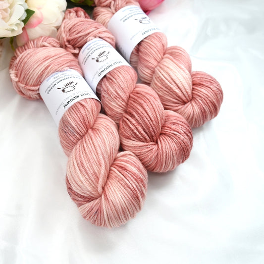 Tea Rose on 8 Ply Superwash 100% Merino Yarn| 8 Ply Superwash Merino Yarn | Sally Ridgway | Shop Wool, Felt and Fibre Online