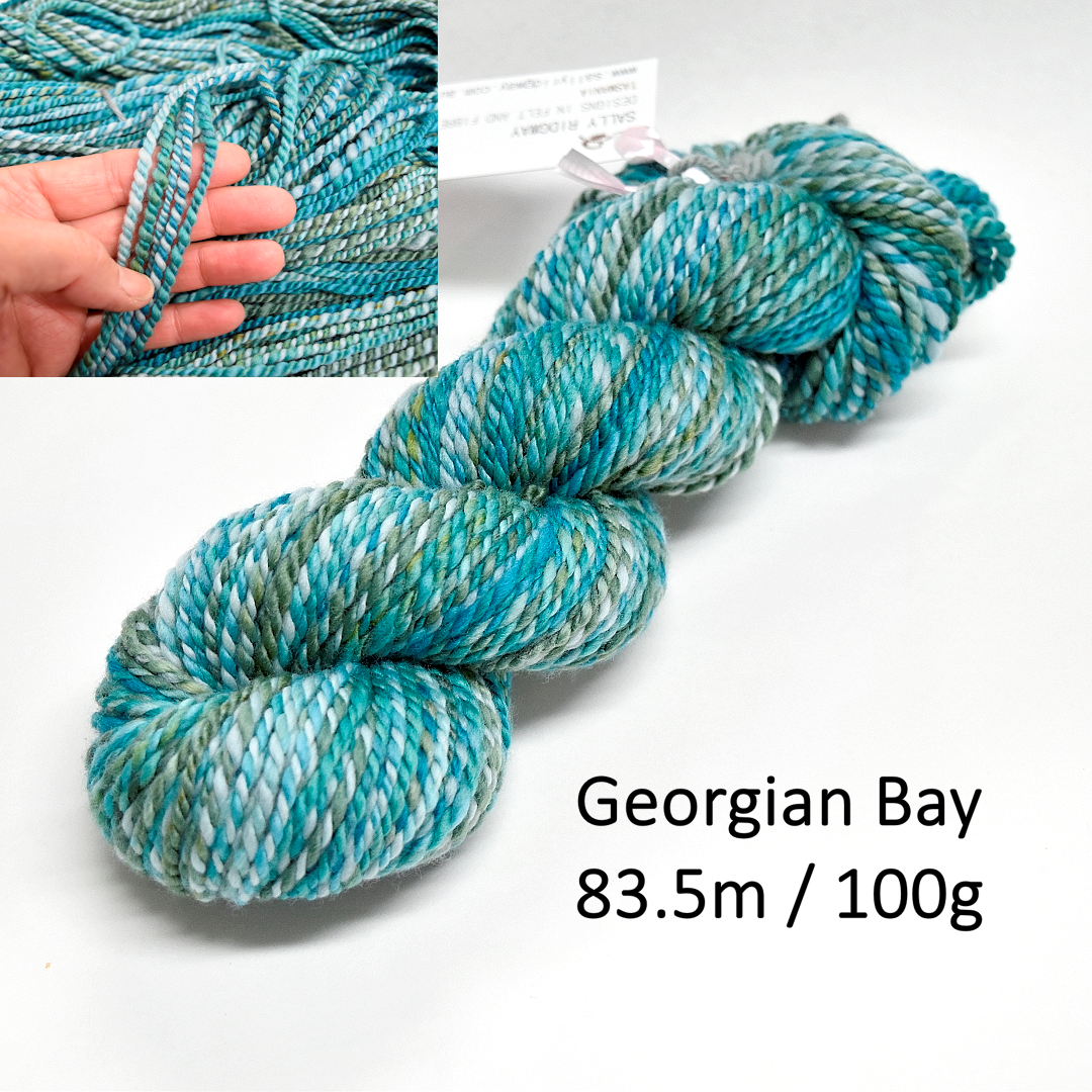Hand Spun Tasmanian Merino Wool Chunky Yarn - Mixed Colours| Hand Spun Yarn | Sally Ridgway | Shop Wool, Felt and Fibre Online