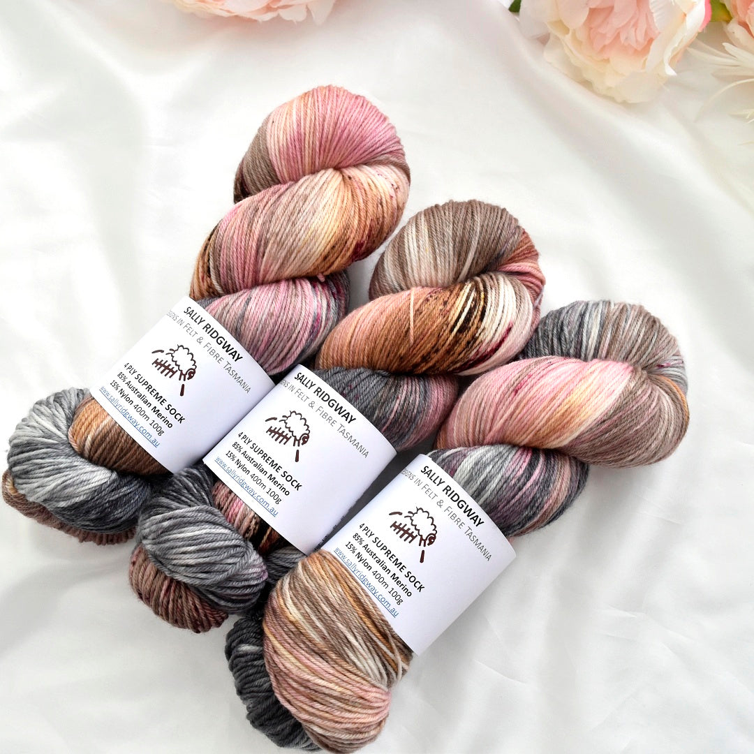 Toasted Marshmallow 4 ply Supreme Sock Yarn| Sock Yarn | Sally Ridgway | Shop Wool, Felt and Fibre Online