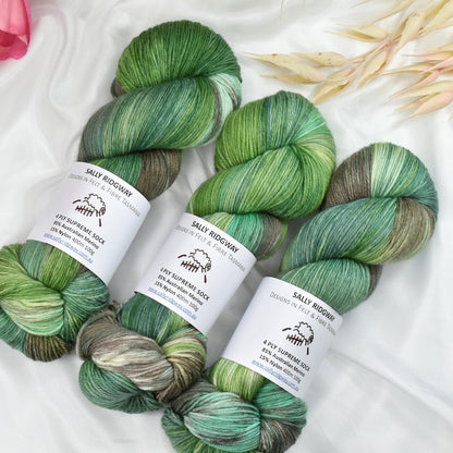 Veggie Patch 4 ply Supreme Sock Yarn Hand Dyed| Sock Yarn | Sally Ridgway | Shop Wool, Felt and Fibre Online