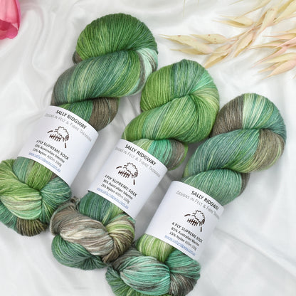 Veggie Patch 4 ply Supreme Sock Yarn Hand Dyed| Sock Yarn | Sally Ridgway | Shop Wool, Felt and Fibre Online