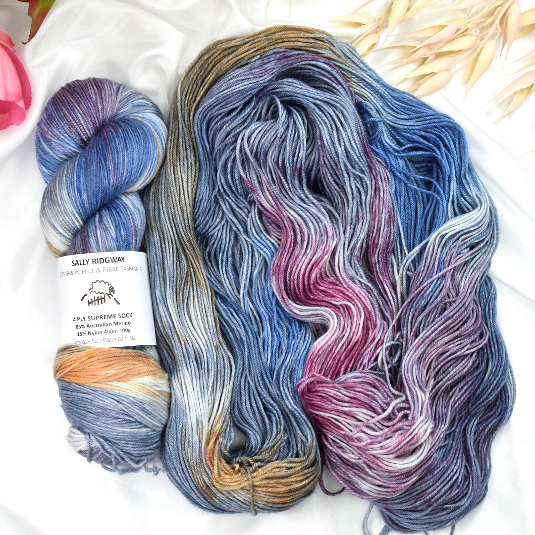 Vintage Vibes 4 ply Supreme Sock Yarn Hand Dyed| Sock Yarn | Sally Ridgway | Shop Wool, Felt and Fibre Online