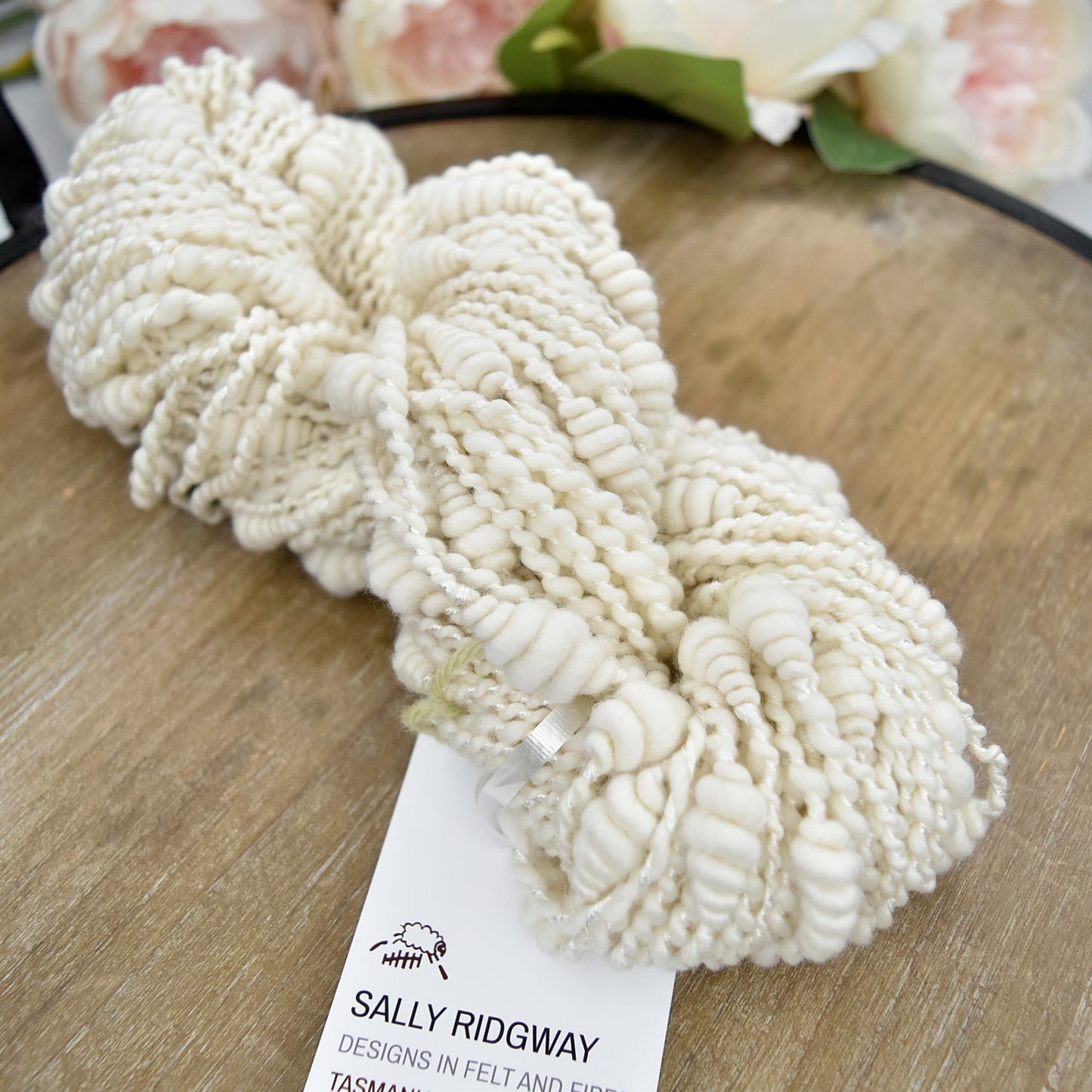 White Beehive Hand Spun Art Yarn| Hand Spun Yarn | Sally Ridgway | Shop Wool, Felt and Fibre Online