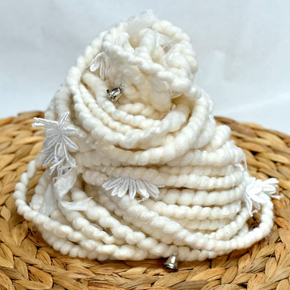 White Super Bulky Hand Spun Art Yarn| Hand Spun Yarn | Sally Ridgway | Shop Wool, Felt and Fibre Online
