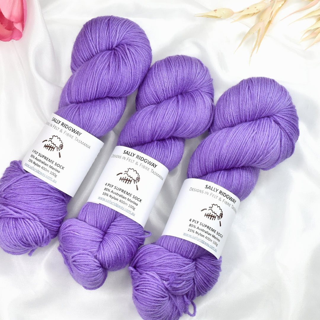 Wild Iris 4 ply Supreme Sock Yarn Hand Dyed| Sock Yarn | Sally Ridgway | Shop Wool, Felt and Fibre Online
