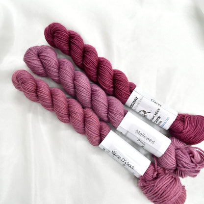 Mini Skein 4 Ply Supreme Sock Yarn Wine O'clock| 4 Ply Mini Skein | Sally Ridgway | Shop Wool, Felt and Fibre Online
