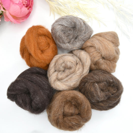 Woodland Carded Corriedale Sliver Mixed Bags 175g| Corriedale Wool | Sally Ridgway | Shop Wool, Felt and Fibre Online