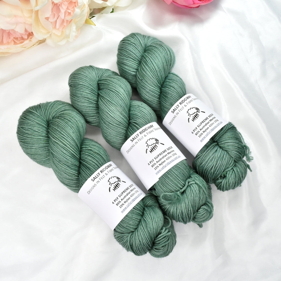 Emerald 4 ply Supreme Sock Yarn Hand Dyed-Sock Yarn-1-Yellow Emerald-Sally Ridgway Designs in Felt &amp; Fibre