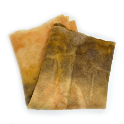 Hand Dyed Merino Wool Prefelt Burnt Caramel
