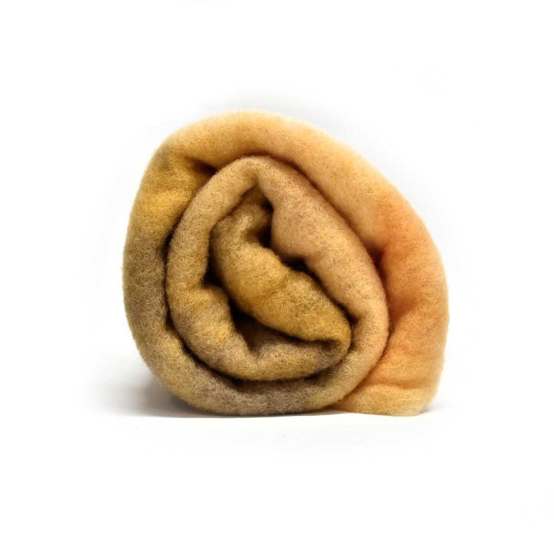 Hand Dyed Merino Wool Prefelt Burnt Caramel