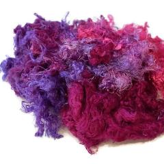 Silk Throwsters Waste Fibre Pink Purple Mix 20 grams 12345-Silk Throwster-2-Sally Ridgway Designs in Felt &amp; Fibre