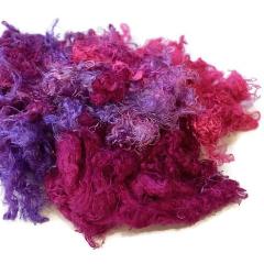 Silk Throwsters Waste Fibre Pink Purple Mix 20 grams 12345-Silk Throwster-1-Sally Ridgway Designs in Felt &amp; Fibre