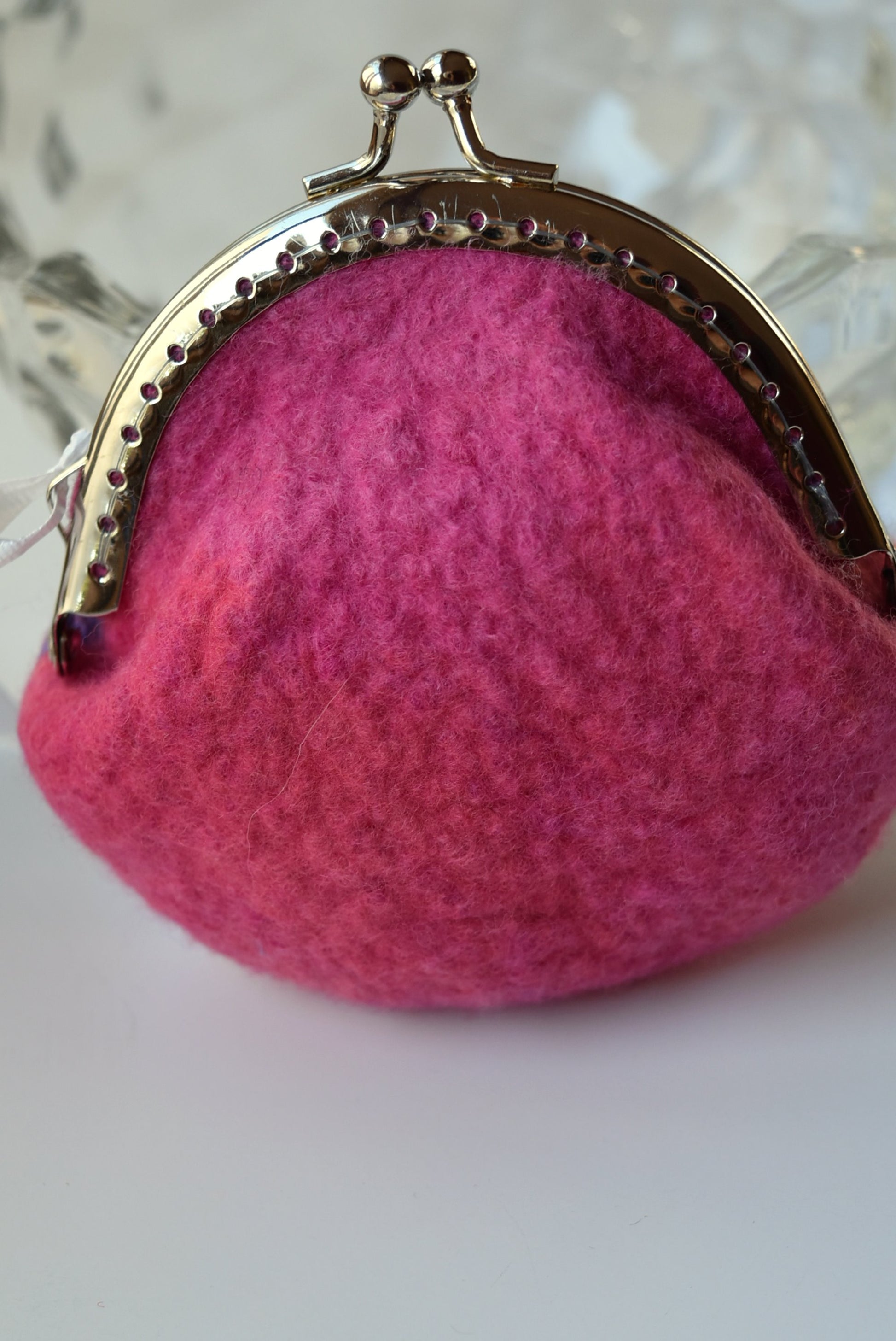 Wool Felted Purse Pink Multi 12363-Coin Purse-4-Sally Ridgway Designs in Felt &amp; Fibre