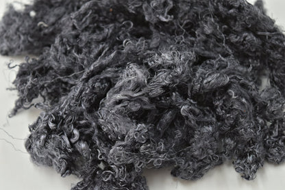 Silk Throwster Fibre for Felting & Spinning Recycled Fibre Hand Dyed Charcoal 20 grams 12389-Silk Throwster-2-Sally Ridgway Designs in Felt &amp; Fibre