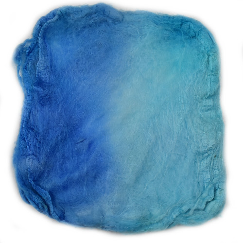 Mulberry Silk Hankies Hand Dyed Blue 10 grams 12654| Silk Hankies | Sally Ridgway | Shop Wool, Felt and Fibre Online
