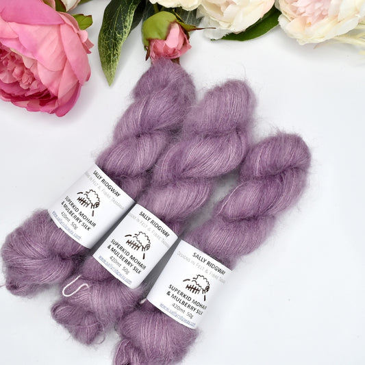 Superkid Mohair & Silk Hand Dyed Crested Iris| Mohair Silk | Sally Ridgway | Shop Wool, Felt and Fibre Online