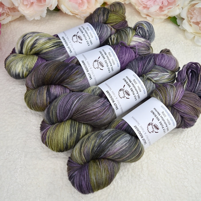 4 Ply Pure Australian Merino Wool Yarn Hand Dyed Charred Eggplant| 4 Ply Pure Merino Yarn | Sally Ridgway | Shop Wool, Felt and Fibre Online