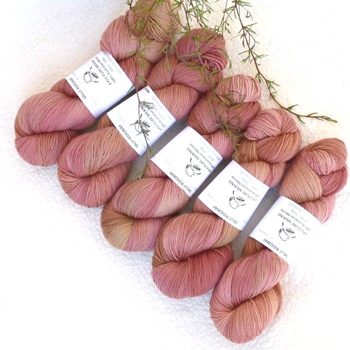4 Ply Pure Australian Merino Wool Yarn Hand Dyed Russet Pink 13260| 4 Ply Pure Merino Yarn | Sally Ridgway | Shop Wool, Felt and Fibre Online