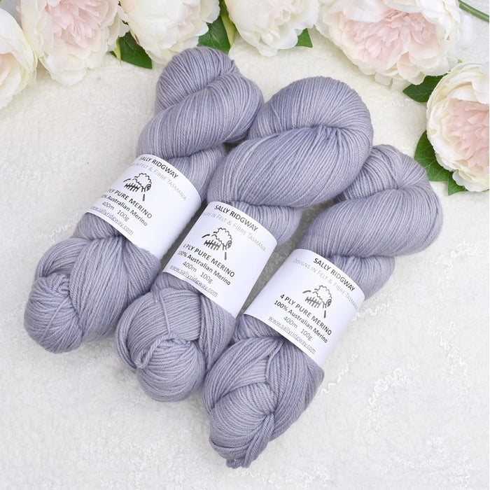 4 Ply Pure Australian Merino Wool Yarn Hand Dyed Storm Clouds| 4 Ply Pure Merino Yarn | Sally Ridgway | Shop Wool, Felt and Fibre Online