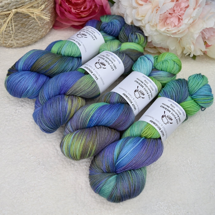 4 Ply Pure Merino Wool Yarn Hand Dyed Aurora| 4 Ply Pure Merino Yarn | Sally Ridgway | Shop Wool, Felt and Fibre Online