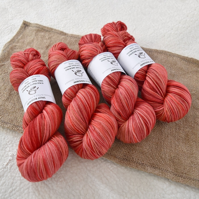 4 Ply Pure Australian Merino Wool Yarn Hand Dyed Grenache 13063| 4 Ply Pure Merino Yarn | Sally Ridgway | Shop Wool, Felt and Fibre Online