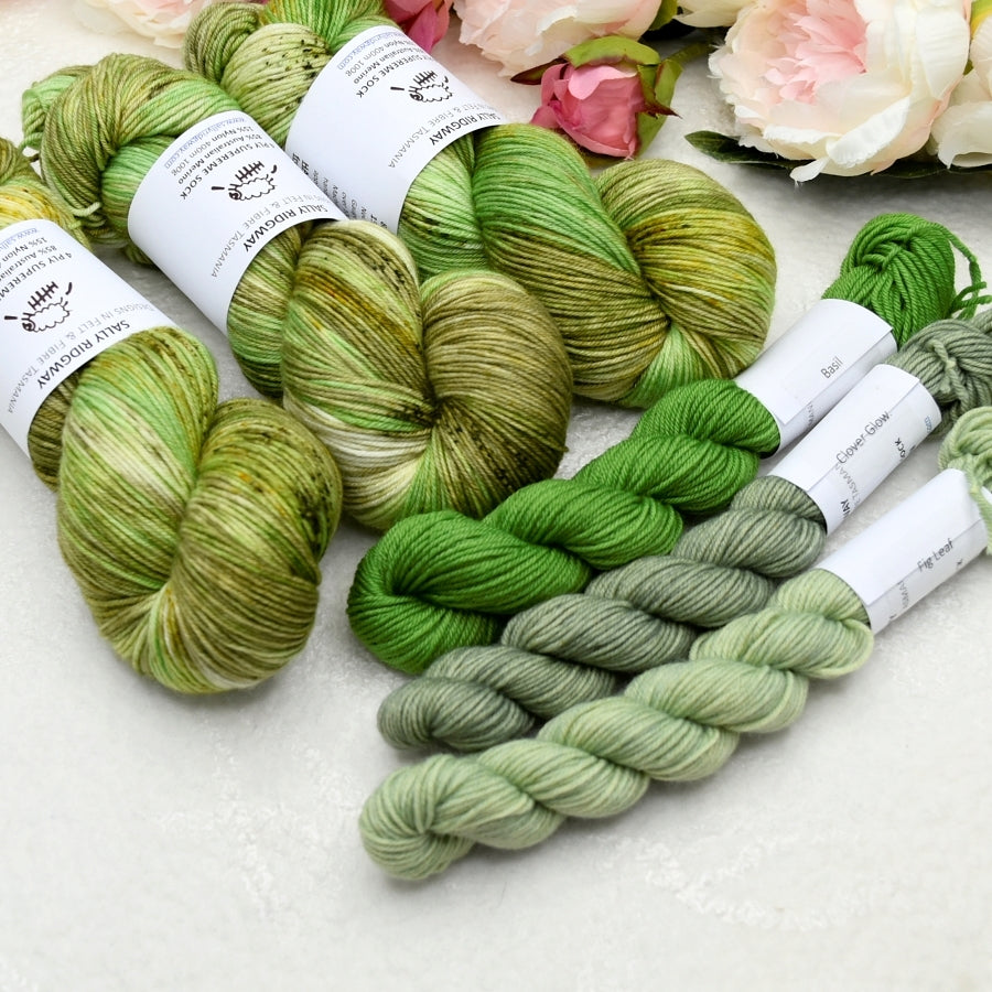 4 ply Supreme Sock Yarn Hand Dyed Apple Green| Sock Yarn | Sally Ridgway | Shop Wool, Felt and Fibre Online
