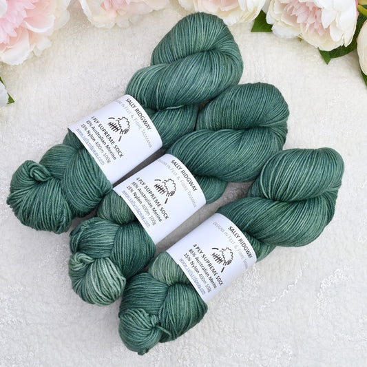 4 ply Supreme Sock Yarn Hand Dyed Argyle Green| Sock Yarn | Sally Ridgway | Shop Wool, Felt and Fibre Online