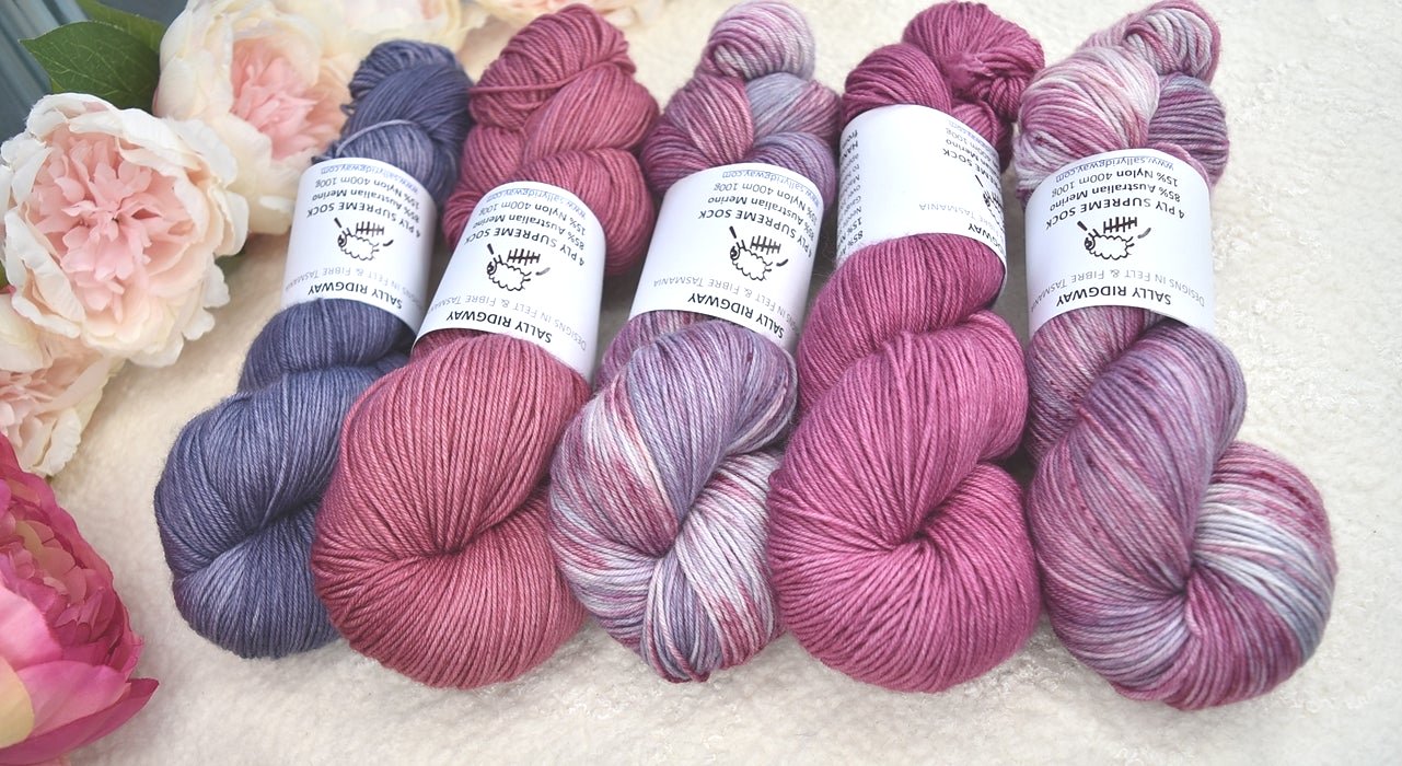 4 ply Supreme Sock Yarn Hand Dyed Baroness| Sock Yarn | Sally Ridgway | Shop Wool, Felt and Fibre Online