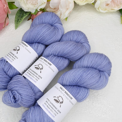 4 ply Supreme Sock Yarn Hand Dyed Blue Glaze| Sock Yarn | Sally Ridgway | Shop Wool, Felt and Fibre Online