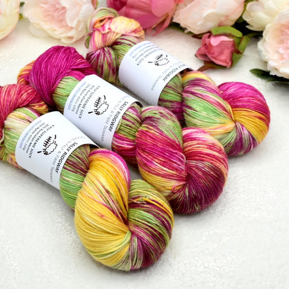 4 ply Supreme Sock Yarn Hand Dyed Carnival| Sock Yarn | Sally Ridgway | Shop Wool, Felt and Fibre Online