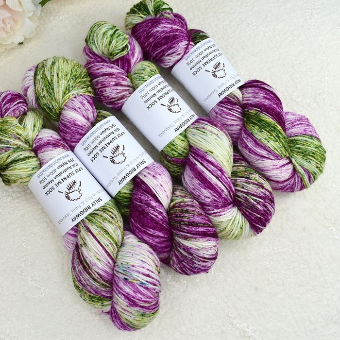 4 ply Supreme Sock Yarn Hand Dyed Christmas Rose 13201| Sock Yarn | Sally Ridgway | Shop Wool, Felt and Fibre Online