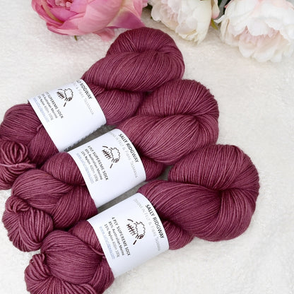 4 ply Supreme Sock Yarn Hand Dyed Claret| Sock Yarn | Sally Ridgway | Shop Wool, Felt and Fibre Online
