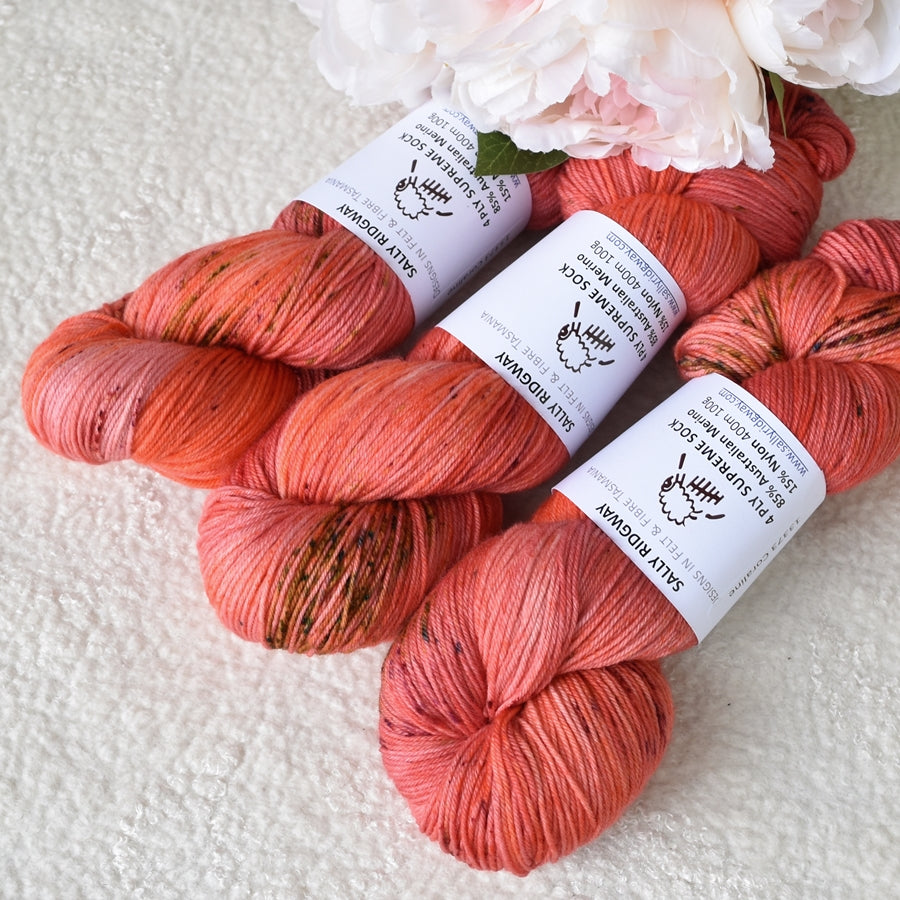 4 ply Supreme Sock Yarn Hand Dyed Coraline 13373-Sock Yarn-1-Sally Ridgway Designs in Felt &amp; Fibre
