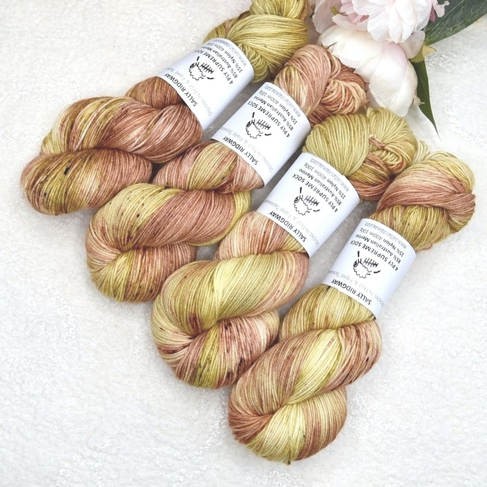 4 ply Supreme Sock Yarn Hand Dyed Ginger Biscuit 13419| Sock Yarn | Sally Ridgway | Shop Wool, Felt and Fibre Online