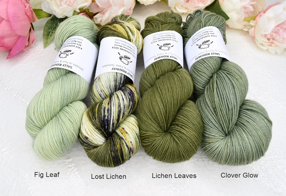 4 ply Supreme Sock Yarn Hand Dyed Lost Lichen| Sock Yarn | Sally Ridgway | Shop Wool, Felt and Fibre Online