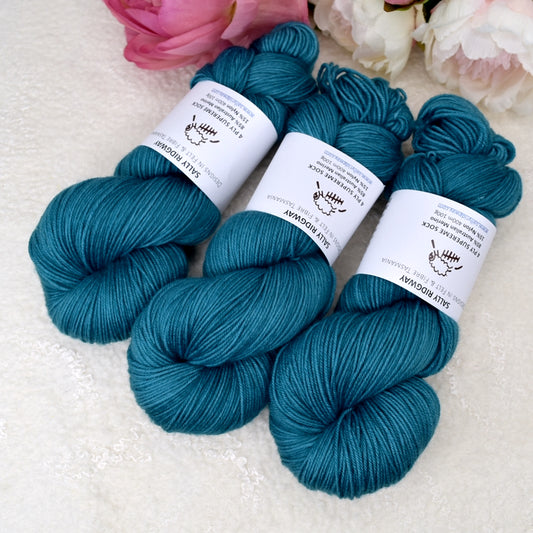 4 ply Supreme Sock Yarn Hand Dyed Ocean| Sock Yarn | Sally Ridgway | Shop Wool, Felt and Fibre Online