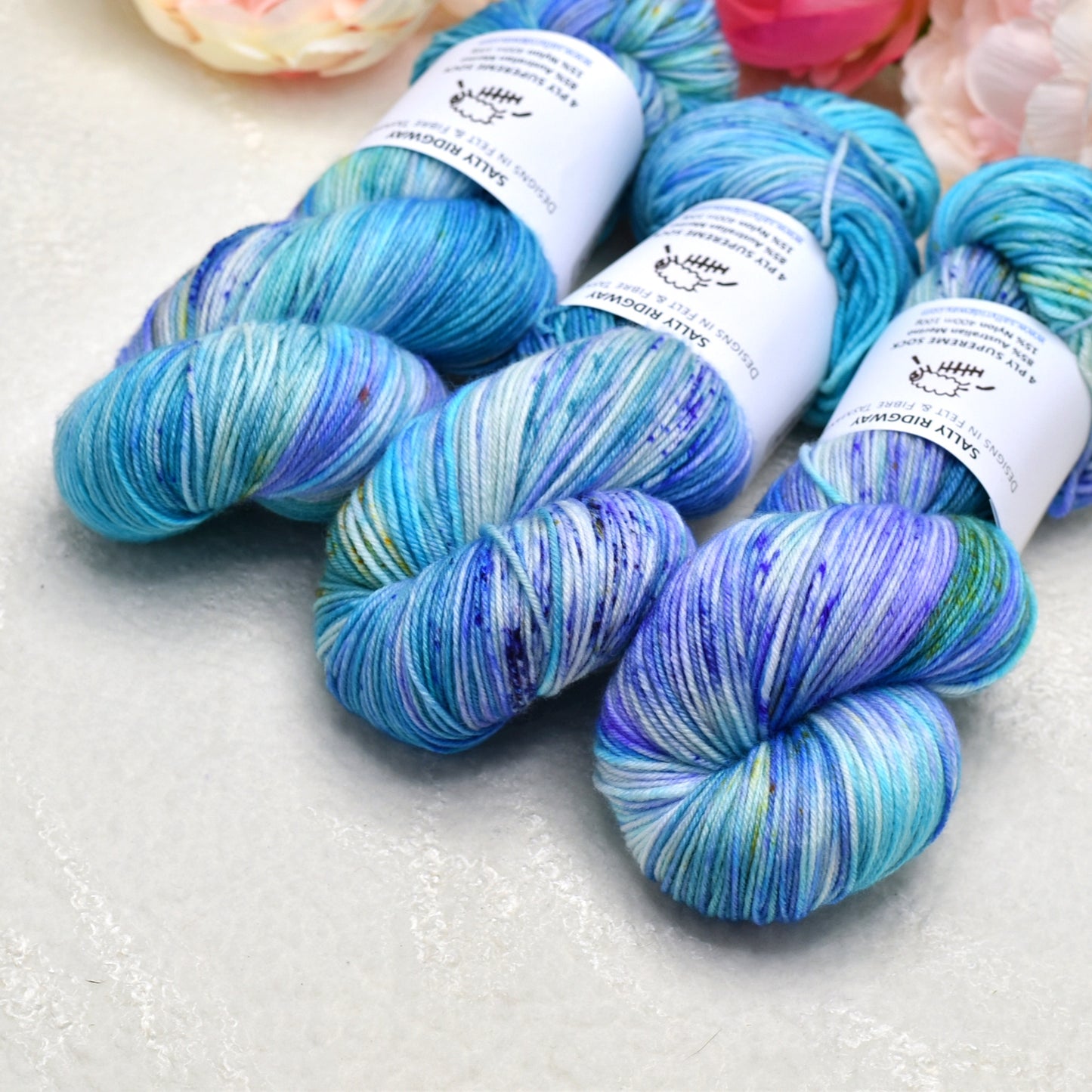 4 ply Supreme Sock Yarn Hand Dyed Purple Opals| Sock Yarn | Sally Ridgway | Shop Wool, Felt and Fibre Online